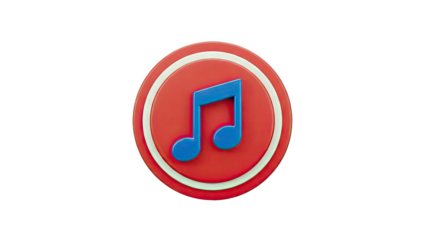 3D Red Music Note Icon