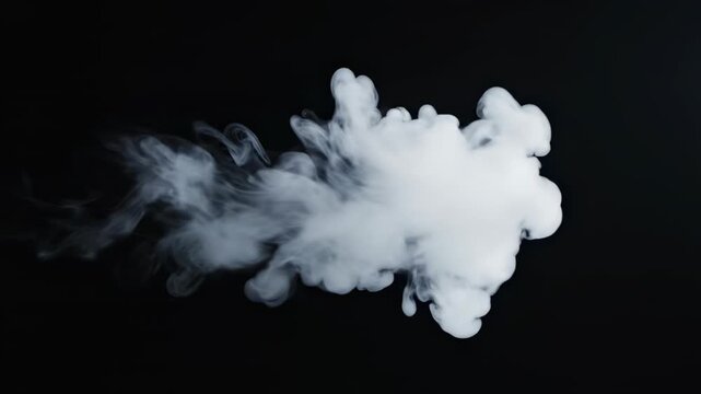 A slow, seamless loop of swirling, ethereal white mist moving across a completely featureless, infinite black void creating a feeling of utter emptiness template, dark, design