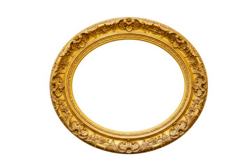 Vintage oval frame isolated on white background