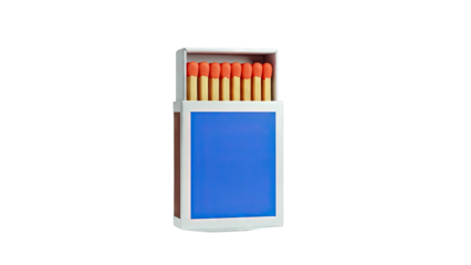 Box of matches with orange tips