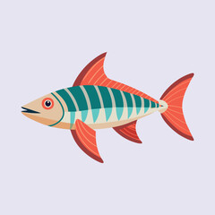 Stylized Fish Illustration with Bold Colors and a Creative Design Aesthetic