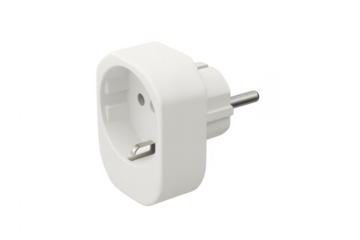 White electrical power adapter type f plug