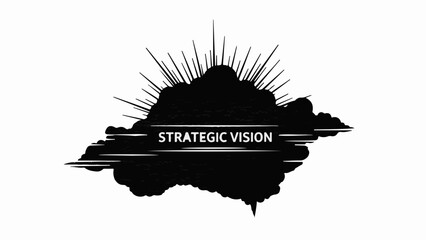 Strategic vision symbol with radiating lines and blurred motion effect
