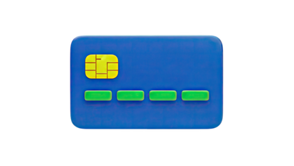 Blue Credit Card with Chip and Magnetic Stripe
