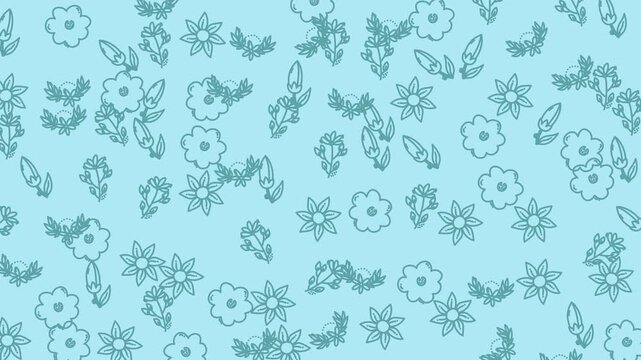 Many small blue flowers on light blue background. Suitable for springthemed designs, floral backgrounds, nature illustrations, or garden product packaging.