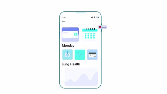 Mobile App Interface for Health Tracking and Data Visualization.