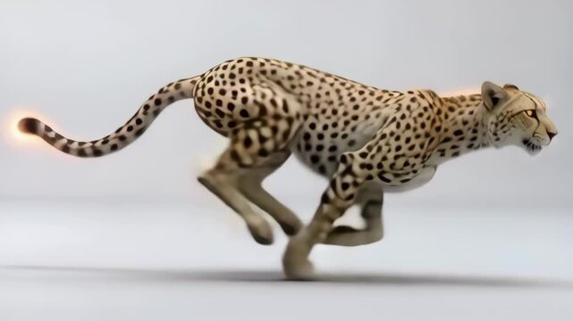Cheetah running with dynamic motion blur effect