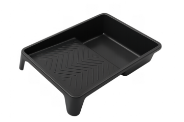 Black plastic paint roller tray for house painting