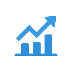 Trending arrow growth increase icon illustrating performance growth, analytics, or upward trend in a modern flat design.