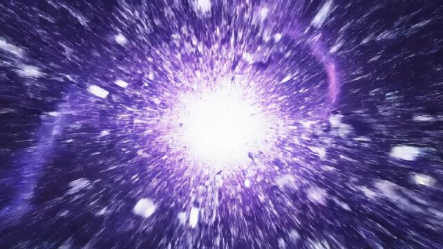 A vibrant purple and blue energy field pulses with sharp digital artifacts and temporal glitch distortion seamlessly looping, motion graphics, time travel