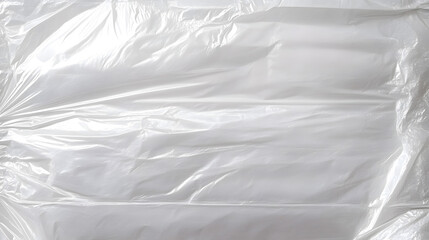 Obraz premium Wrinkled plastic wrap texture on a white background.