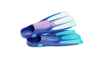 Blue and turquoise swim fins