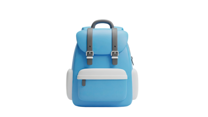 Blue Backpack with White and Gray Accents