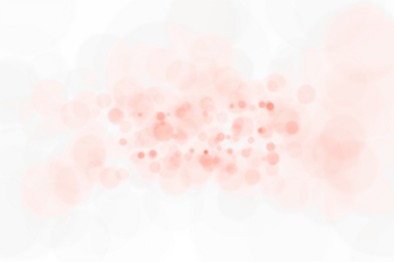 Horizontal Band of Soft Peach and Coral Bokeh Dots Floating in a Hazy Cloud, Forming a Gentle Abstract Centered Composition on a Light White Background

