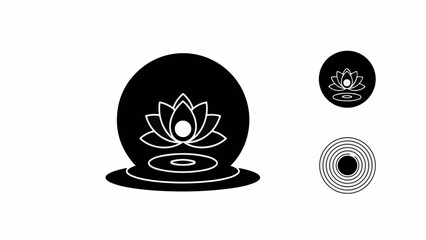 Serene lotus flower icon symbolizing peace and tranquility