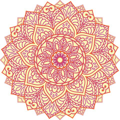 Cute pastel pink mandala border with circular floral ornaments, decorative geometric pattern for celebration, Valentine, wedding, and festive design on transparent background