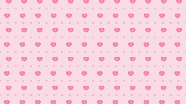 Seamless Pink Heart Pattern Romantic Valentine's Day Background Cute Love Symbol Texture for