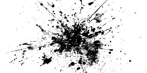 Vector black Ink splatter distressed texture design 