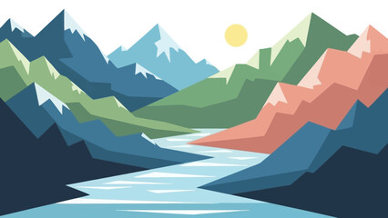 mountain landscape vector illustration