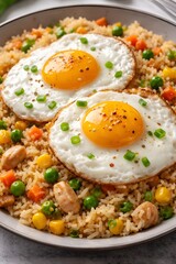 fried egg with bacon