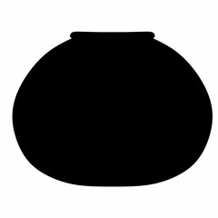 Fototapeta premium Single black urn silhouette. Minimalist vector art of a traditional pottery urn.