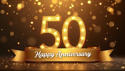  50 Years Happy Anniversary Card  Golden Anniversary