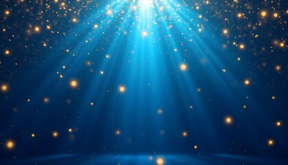 Gold Confetti Blue Carnival Background