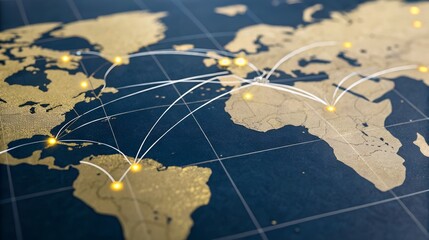 Global connections and international network map