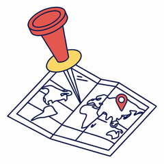 Map with red pushpin © Mamun