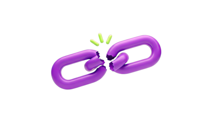 Broken Chain Illustration: Disconnection Concept