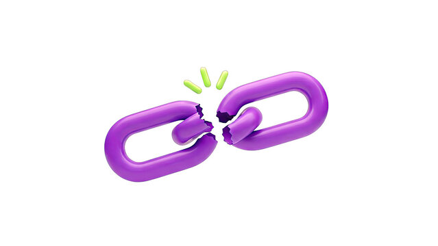 Broken Chain Illustration: Disconnection Concept