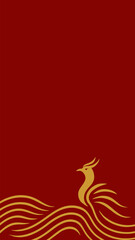 Imlek, Phoenix Ripple, Elegant gold dragon illustration suitable for cultural, festival, and traditional design projects.