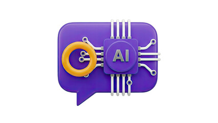 3D AI Chat Bubble with Circuitry