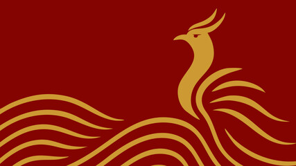 Imlek, Phoenix Ripple, Elegant phoenix design suitable for branding, logos, and digital media representing rebirth and renewal.