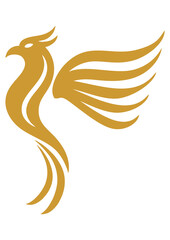 Imlek, Phoenix Ripple, Elegant phoenix illustration suitable for branding, logos, and digital media representing rebirth and strength.
