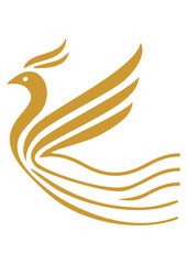 Imlek, Phoenix Ripple, Minimalist gold swan logo suitable for luxury brands, branding, and premium marketing purposes.