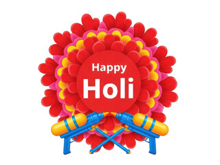 Vibrant holi celebration design isolated on transparent background