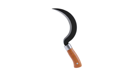 Curved Sickle with Wooden Handle