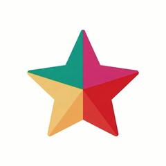 Obraz premium A colorful star graphic with five points on a white background