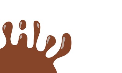 Obraz premium Chocolate Splash Isolated on White Background Sweet Liquid Stain.
