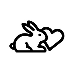 Obraz premium Heart icon inside rabbit symbol vector illustration design for love nature and creative artwork