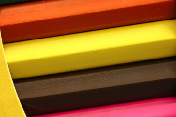 Close up view of colorful pencils abstract background.