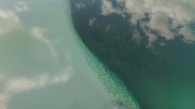 The B&oslash;vra River Flows Into Lake Otta At Tronoddbrue In Lom, Norway. Aerial Shot