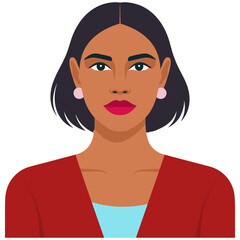 beautiful woman with short hair portrait flat vector