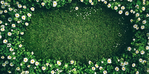 Summer meadow abundant with white daisies.