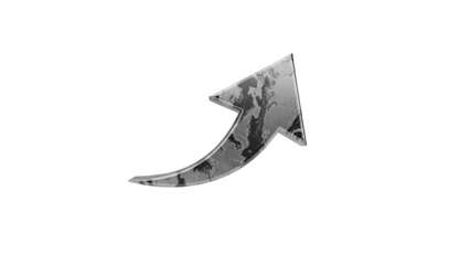 Curved Metallic Arrow