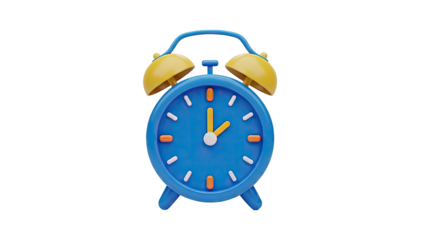 Blue cartoon alarm clock