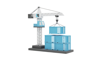 Crane lifting a shipping container