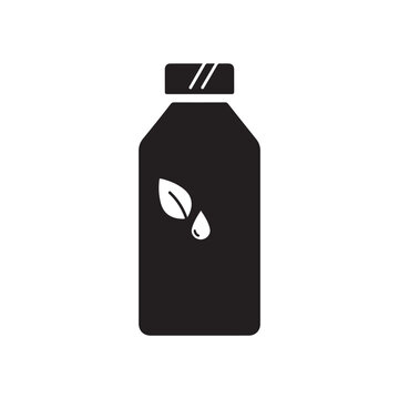 Olib oil bottle icon black silhouette design template citrus beverage packaging symbol illustration healthy drink product label graphic element essential oil remedy isolated white background