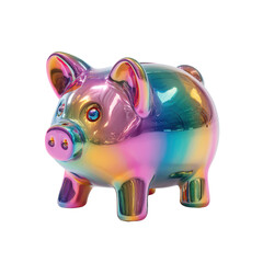 Saving in Color: A vibrant piggy bank, radiating a spectrum of colors, symbolizes the joy of saving and the vibrant possibilities of financial security.